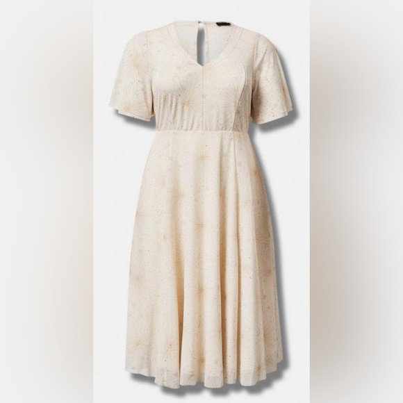 NWT Torrid Midi Mesh Flutter Sleeve Dress Sz 20 - Picture 2 of 12